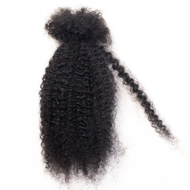 Exyhair Afro Kinky Curly Human Hair Bulk Curly Texture for Permanent Micro Locs,Twists, Braids, Repair Locs (#1B Natural Black)