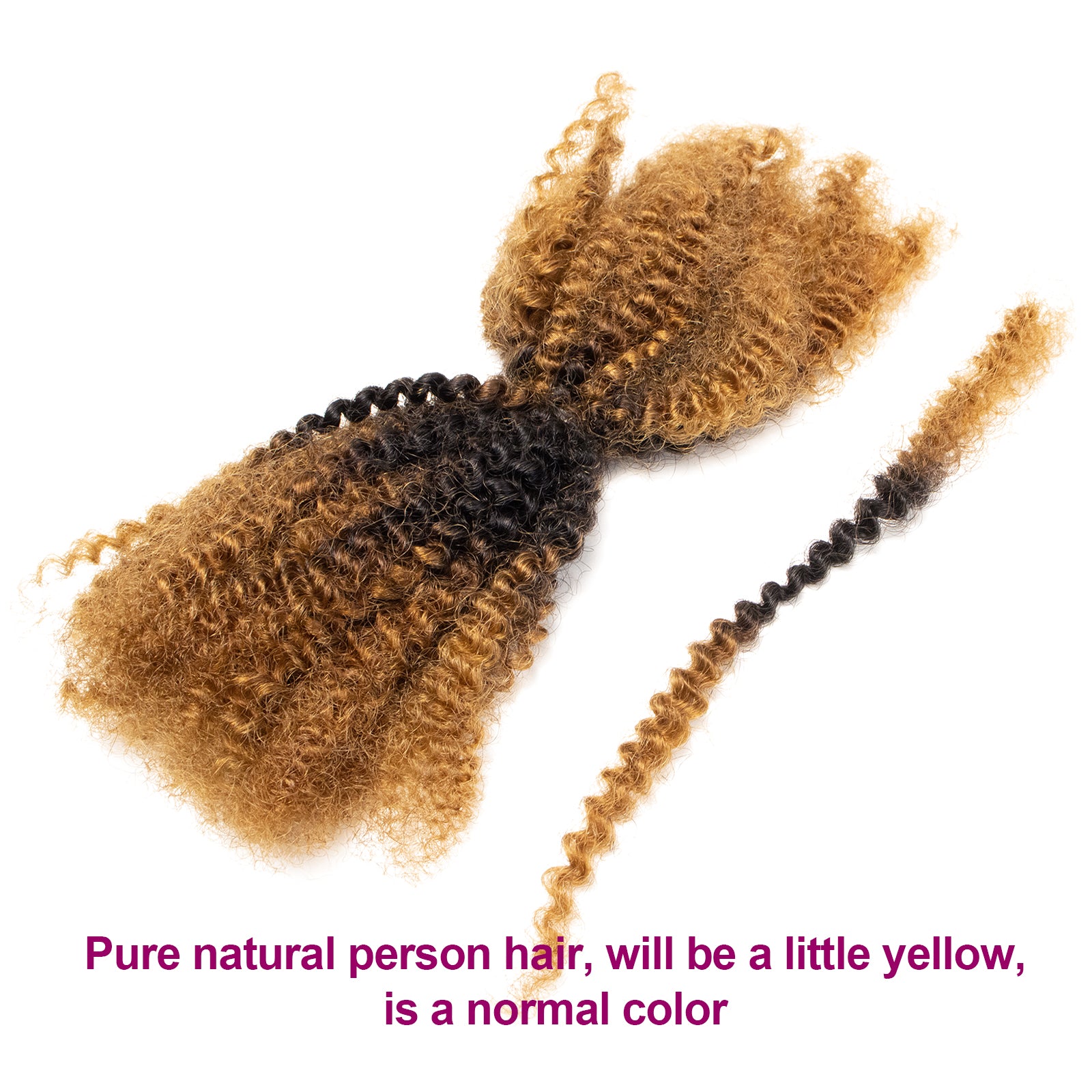 Exyhair Afro Kinky Curly Human Hair Bulk Curly Texture for Permanent Micro Locs,Twists, Braids, Repair Locs (#1B Natural Black)