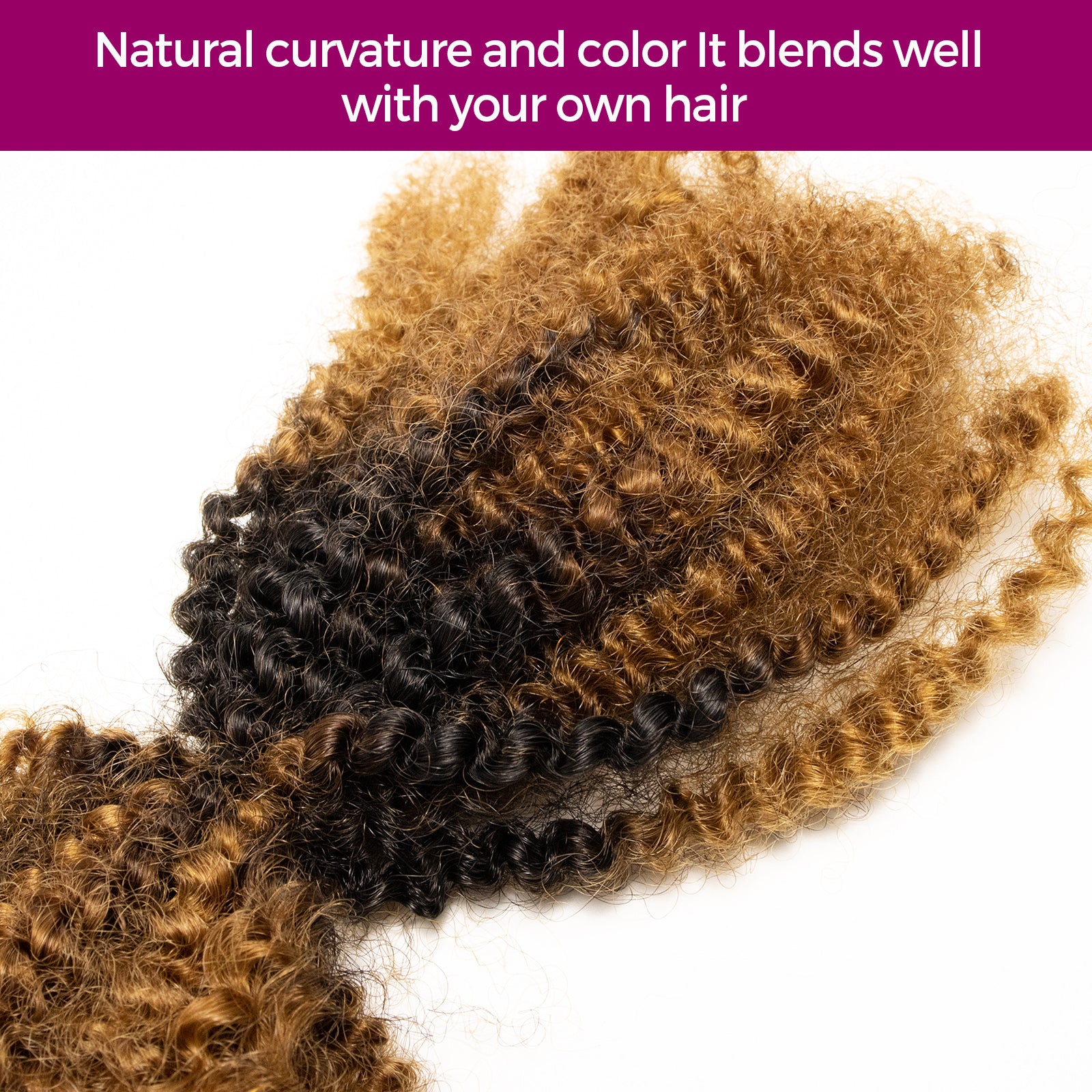 Exyhair Afro Kinky Curly Human Hair Bulk Curly Texture for Permanent Micro Locs,Twists, Braids, Repair Locs (#1B Natural Black)