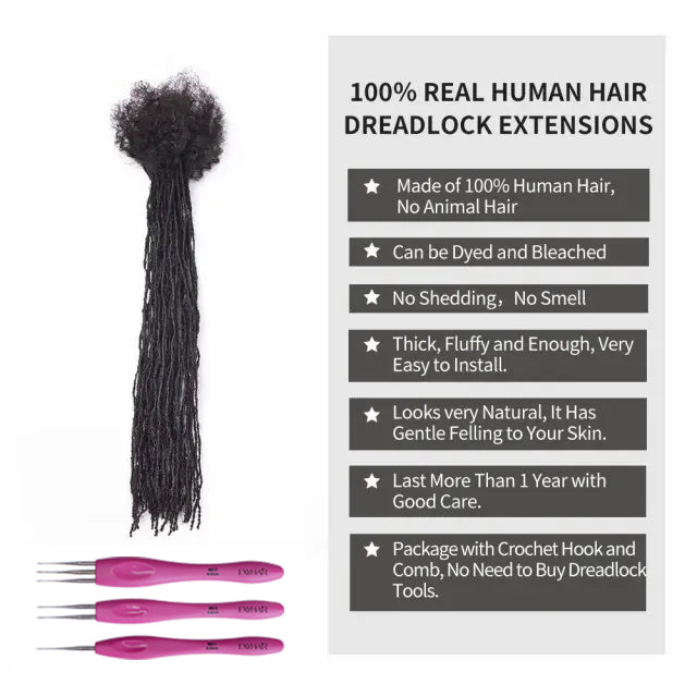 Exyhair 0.1cm Micro Faux Locs Crochet Hair, Sister Mini Afro Locks Braids Styles ( Free crochet hook + Free shipping)