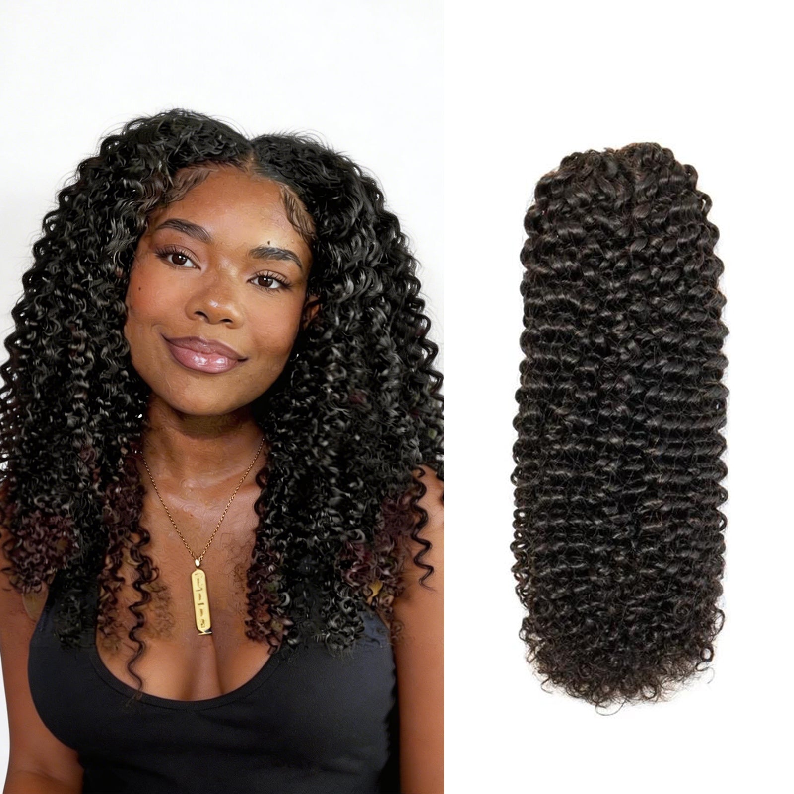 Exyhair 60G Afro Kinky Curly Natural Black Feather Crochet Hair Extension for boho hair, twist, braids and miracle knots