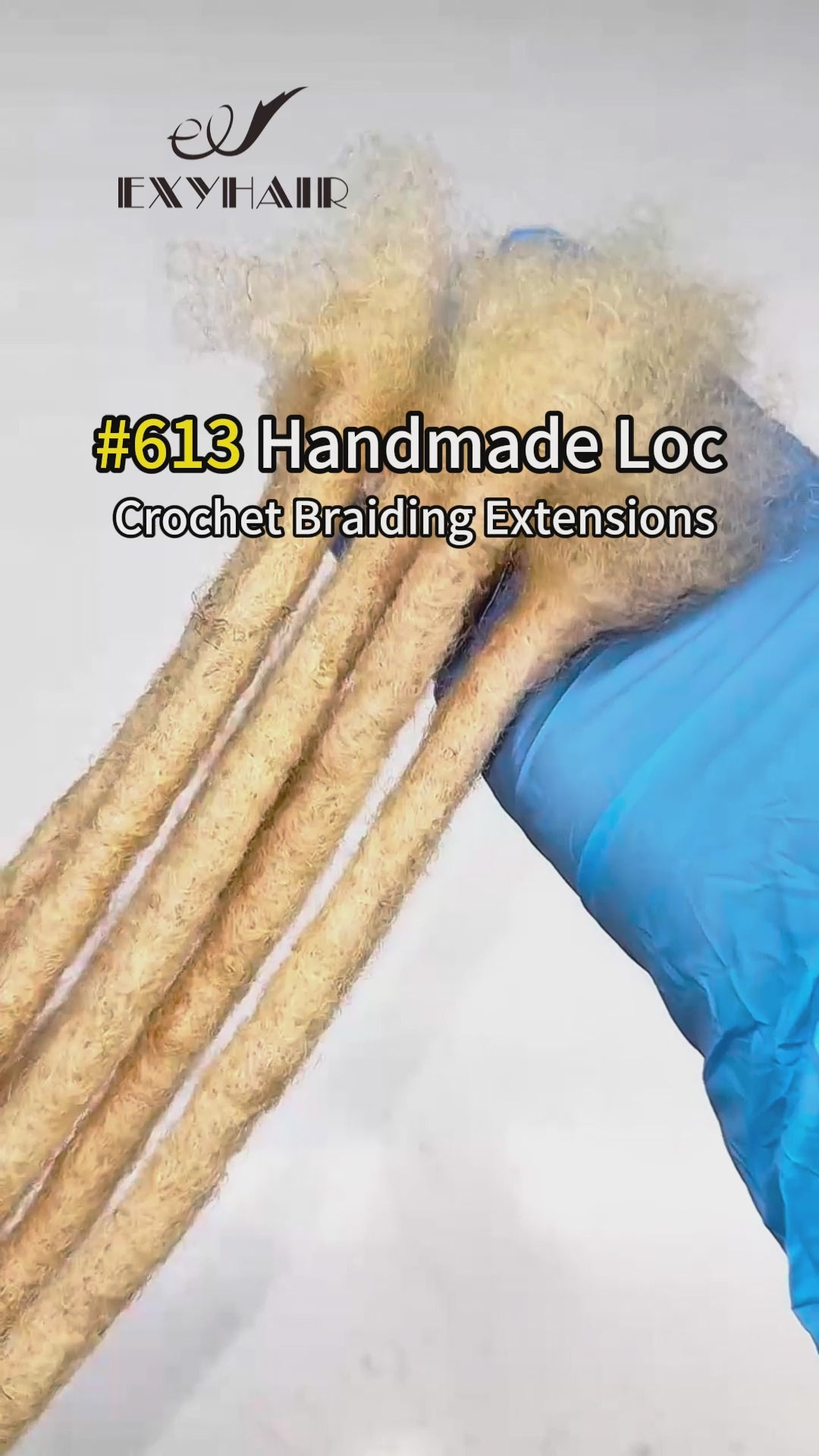 Exyhair 100% Human Hair Dreadlocks Extensions Blonde #613 Handmade Loc Crochet Braiding ( Free crochet hook + Free shipping)