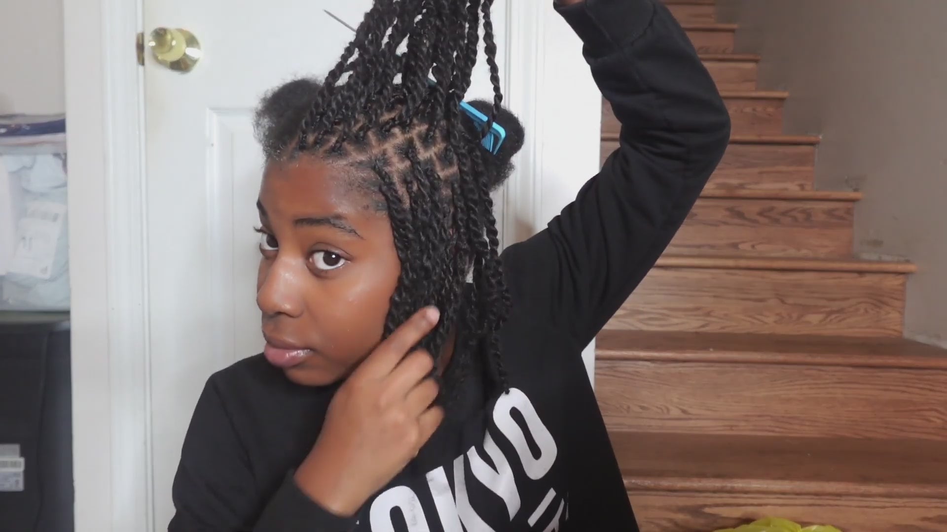 Exyhair 10 inch Best Selling Tight Afro Kinky Bulk Human Hair for Dreadlocks Twisting and Braiding, Afro Twist, with Crochet Hook