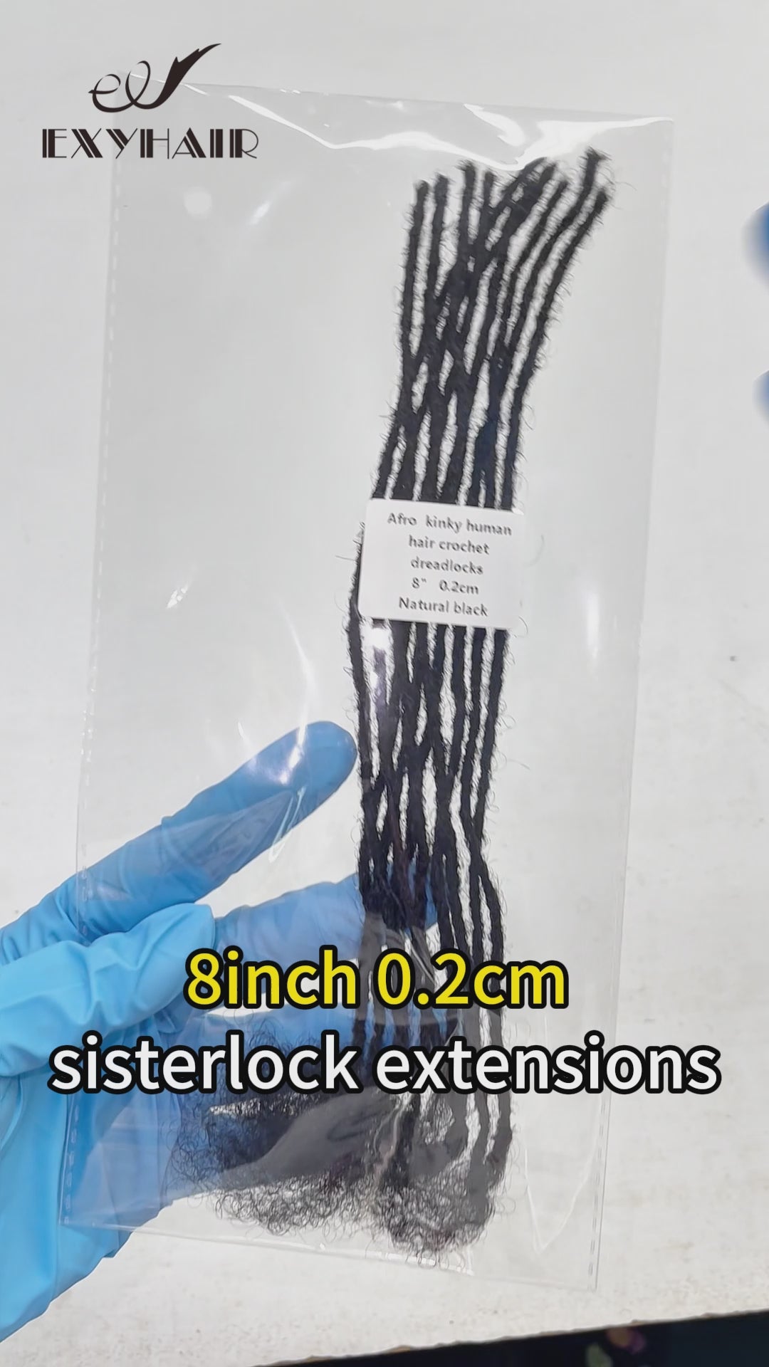 Exyhair Minilocs 0.2cm Extra Small Loc Extensions | 0.2cm Thickness Loc Extensions 100% Afro Kinky Human Hair