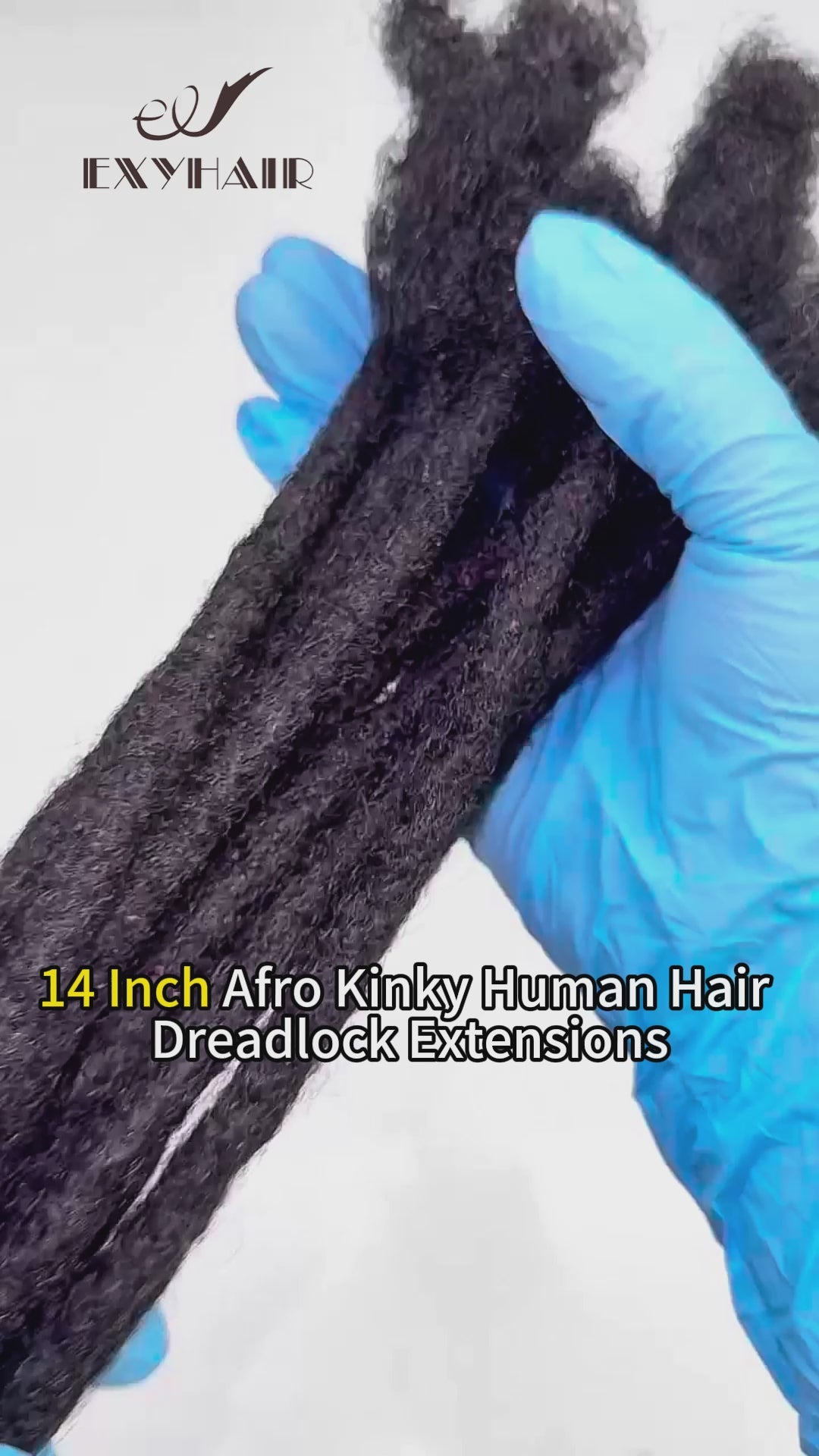 Exyhair 14 Inch Hot Style High Quality Afro Kinky Human Hair Crochet Dreadlock Extensions ( Free crochet hook + Free shipping)