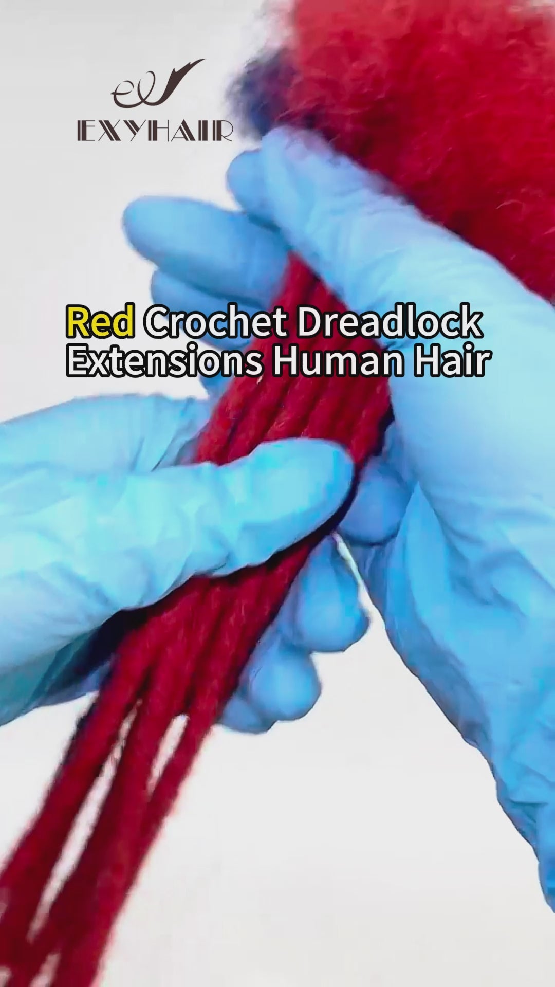 Exyhair Red Crochet Dreadlock Extensions 100% Human Hair (Free crochet hook + Free shipping)