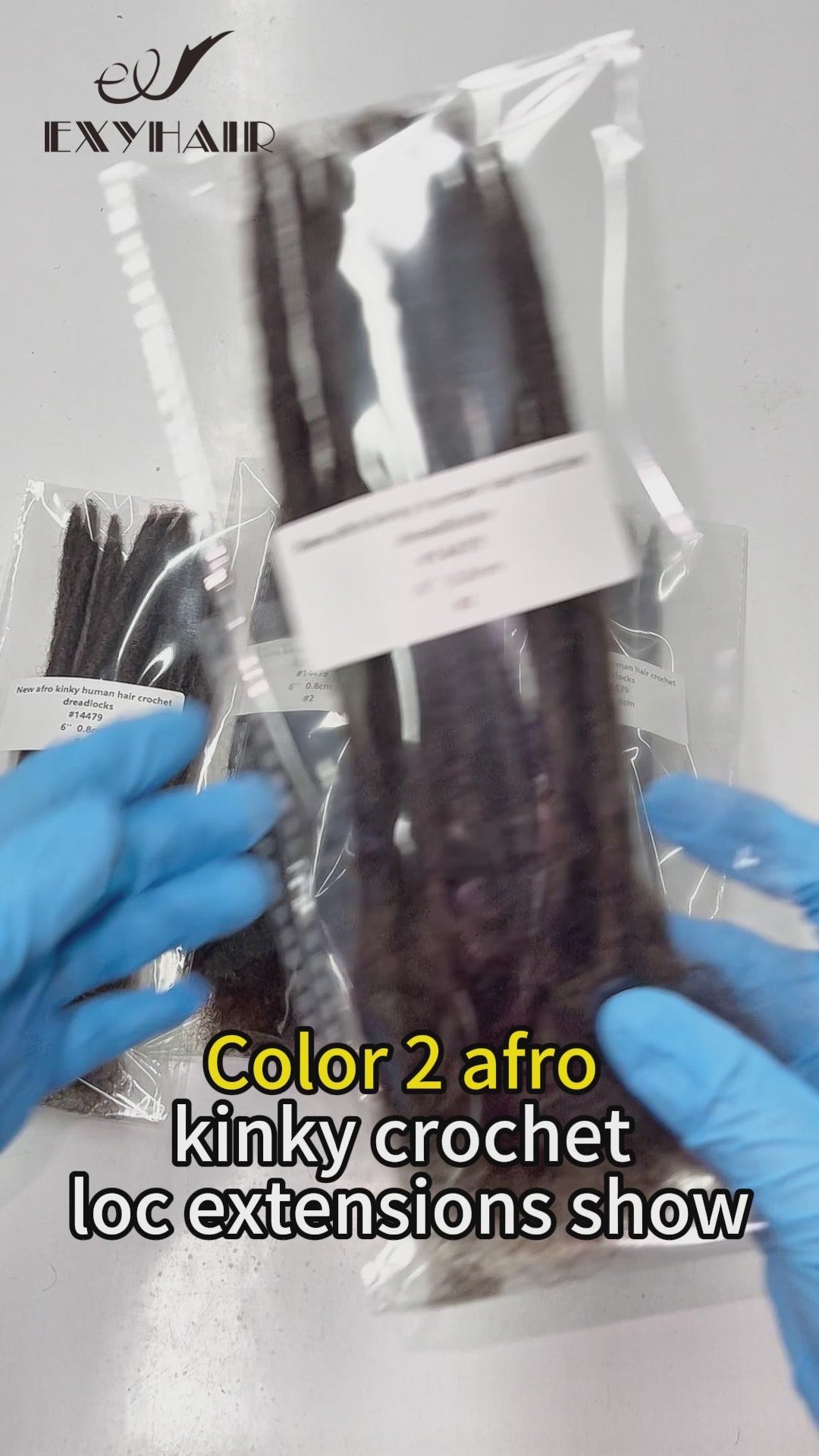 Exyhair #2 Loc Extensions Human Hair for Man/Women Handmade Permanent Soft Locs with Needle