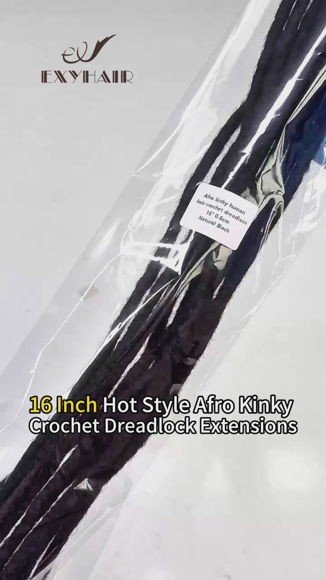 Exyhair 16 Inch Hot Style High Quality Afro Kinky Human Hair Crochet Dreadlock Extensions ( Free crochet hook + Free shipping)
