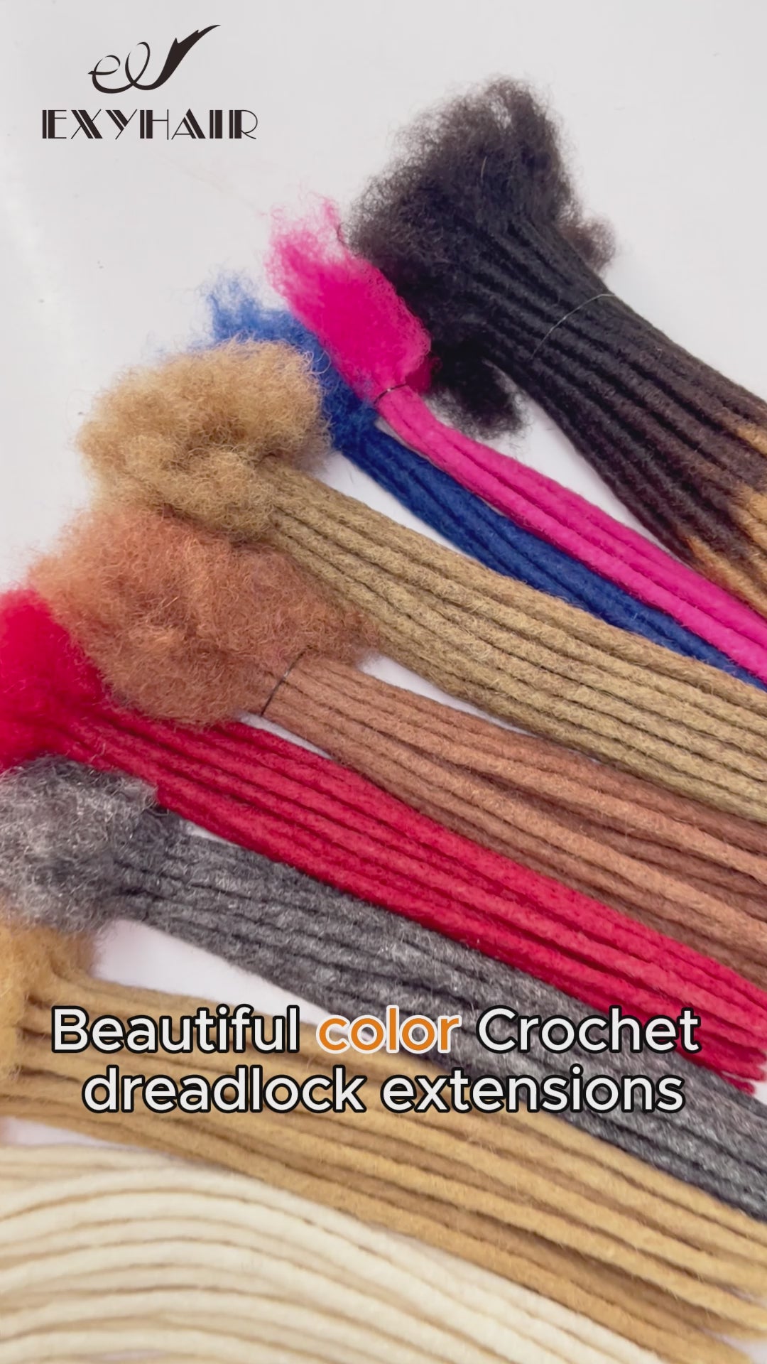 Exyhair Afro Kinky Human Hair Crochet Dreadlock Extensions Color customization ( Free Shipping + Free Crochet hook)