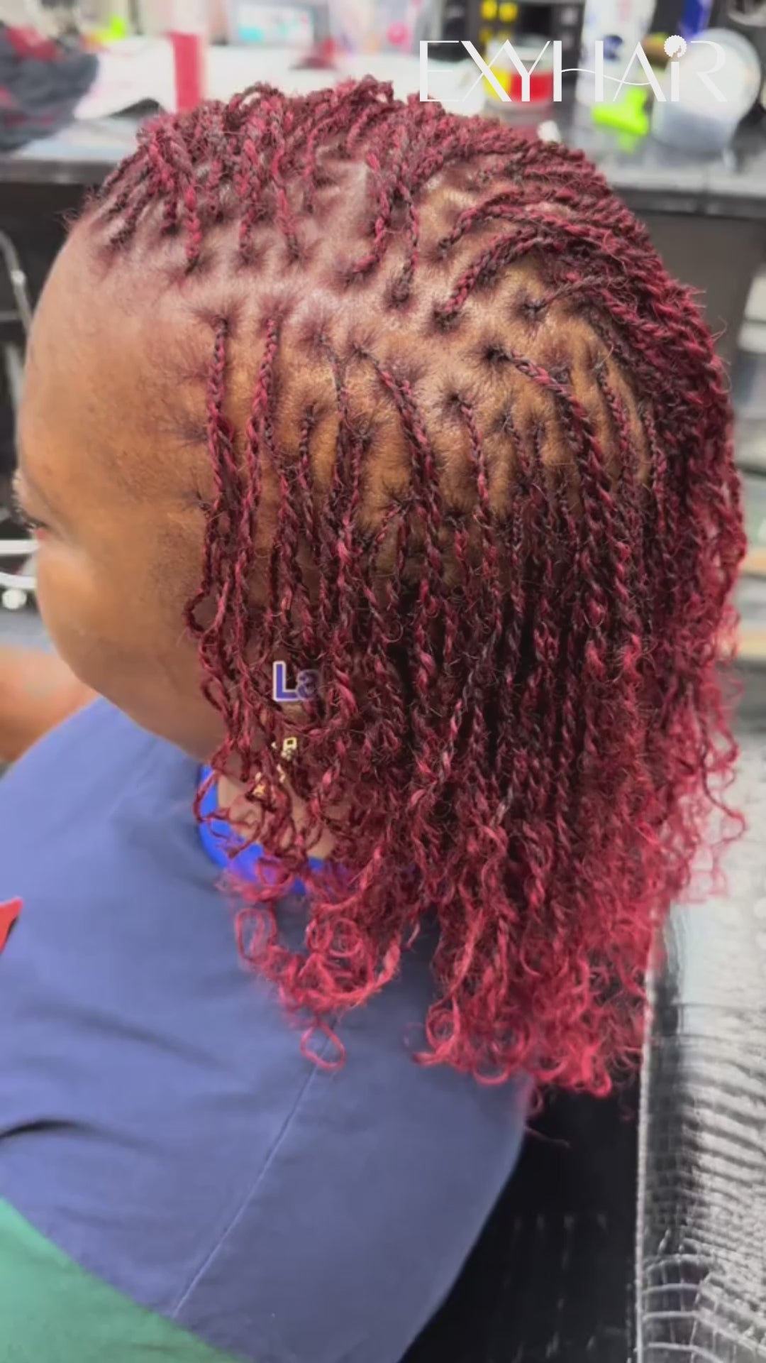 Exyhair #RED Color Tight Afro Kinky Bulk Human Hair for Draedlock Extensions, Repair Locs, Twists and Braids