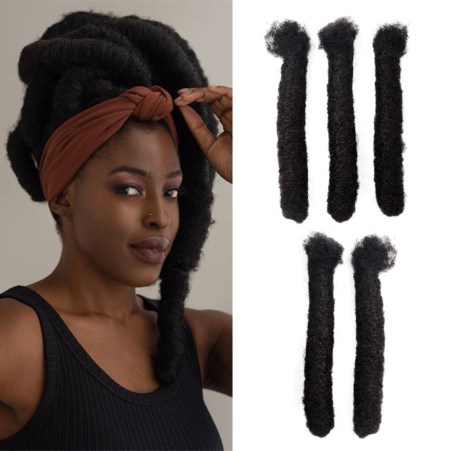 Exyhair Wick Loc Extensions Made with 100％ Human Hair for Men and Women