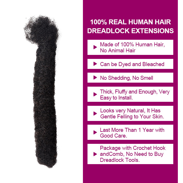 Exyhair Wick Loc Extensions Made with 100％ Human Hair for Men and Women