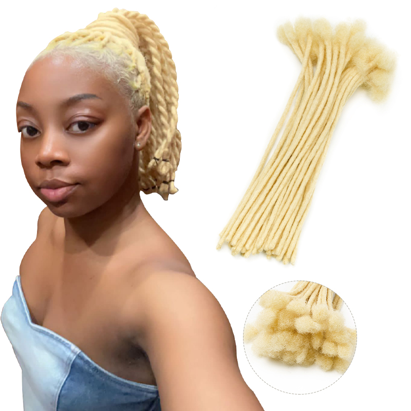 613 Blonde Dreads Long Dreadlock Human Hair Crochet Extensions