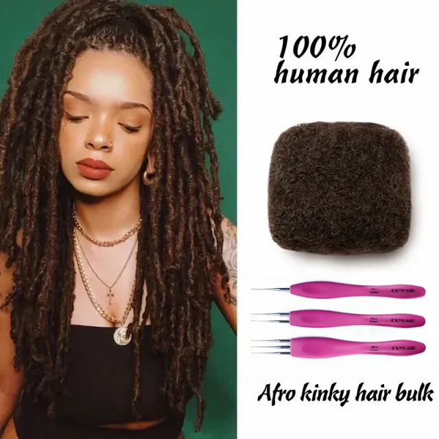 Human kinkys hair bulk for braiding best sale