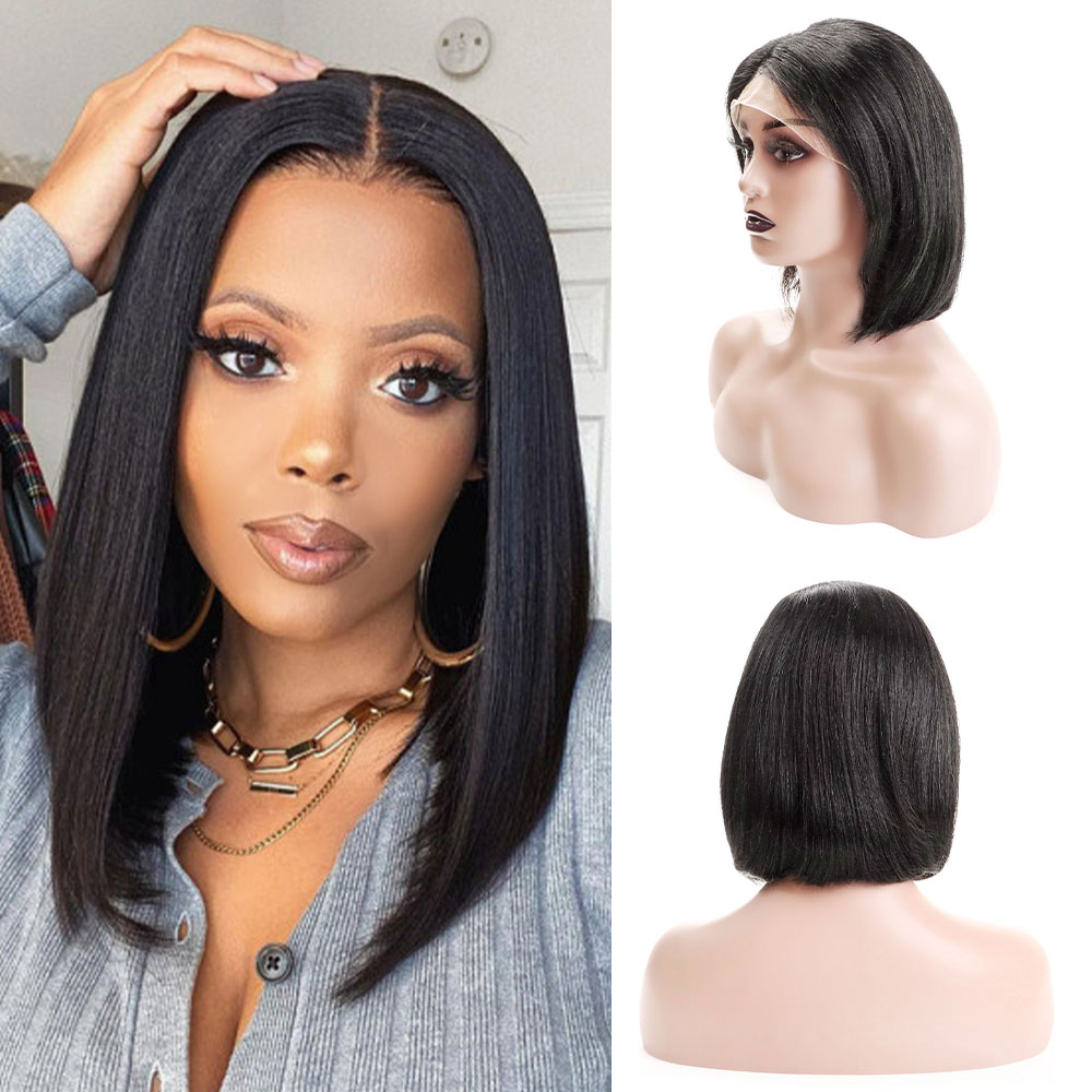 100% store human hair 13*4 bob unit